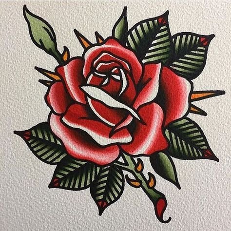 Traditional Rose Tattoo: History and Meaning